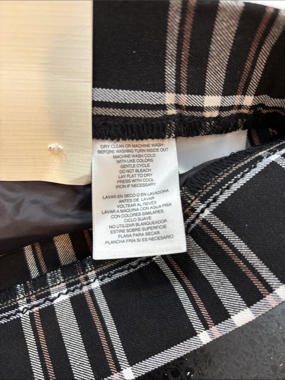 NWT Anne Klein Black & White Plaid Skinny Pants - Picture 6 of 8